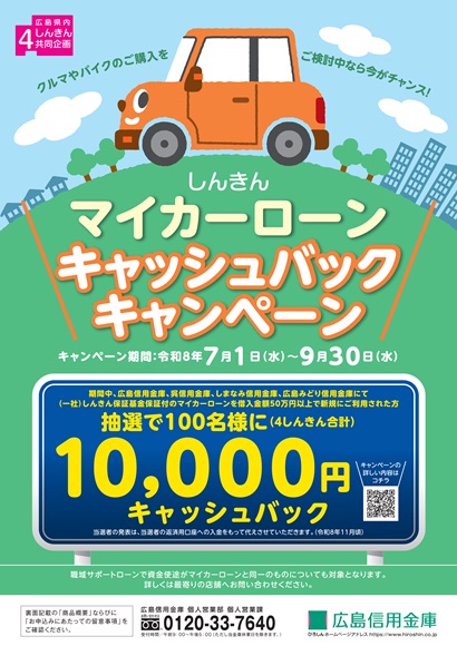 しんきんマイカーローンキャッシュバックキャンペーン