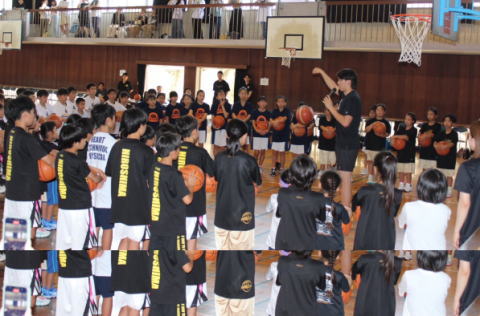 【西部支店・草津支店】広島ドラゴンフライズの三谷桂司朗選手によるバスケットボールスクール＆地元ミニバスチームの親善試合を開催しました